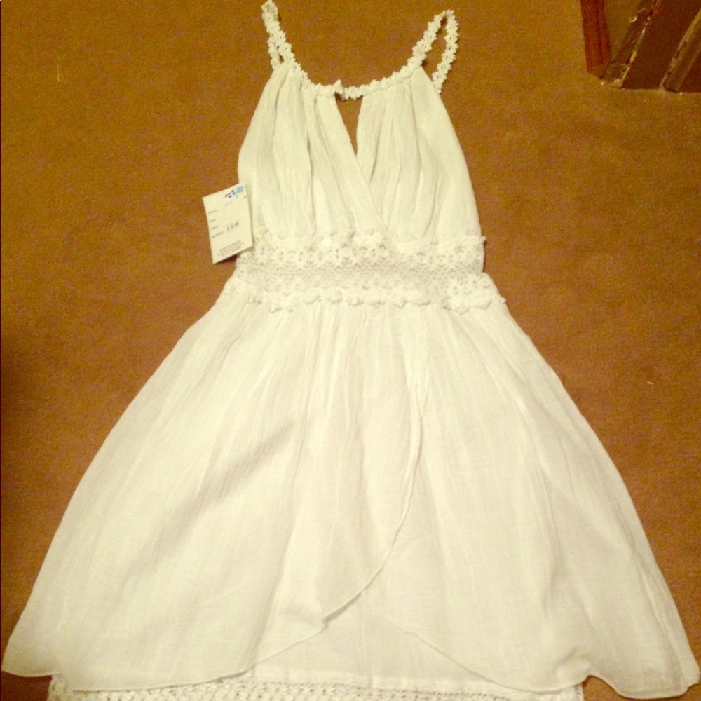 Grecian White Lace Dress